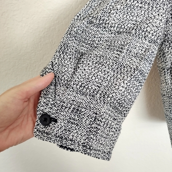 ARITZIA BABATON Joan Shirt Tweed Jacket 2 Shacket Linen Textured Black sz 2/M - Picture 6 of 10